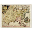 Ancient map of the United Stated Louisiana french region in 1687 by Johan Baptist Homann