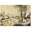 Winter Landscape with Skaters and Birds Trap painting by pieter Bruegel The Elder.