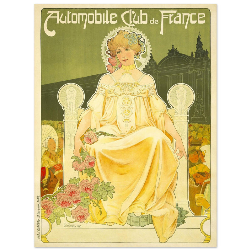 Automobile Club de France vintage art poster  1903 by Privat Livemont.