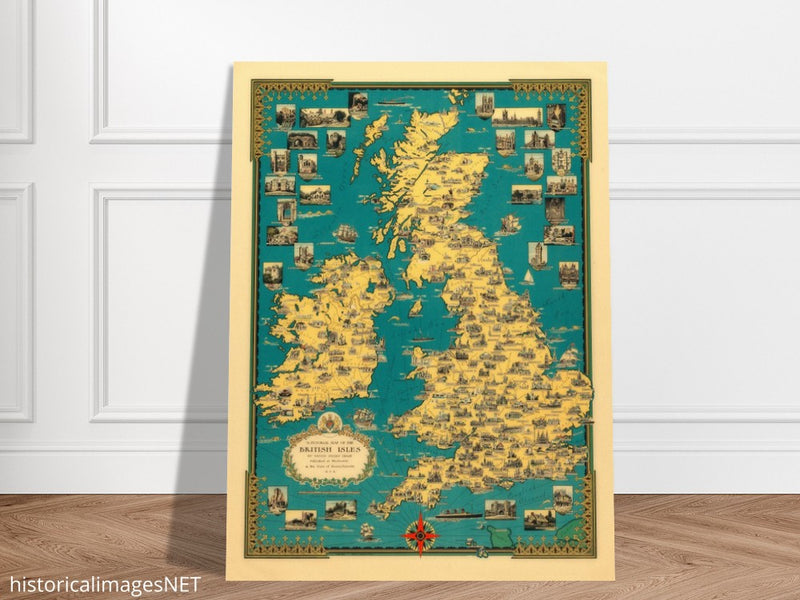 Old map of the British islands by Ernest Dudley Chase