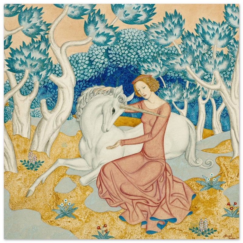 The Maid and the Unicorn painting by Edmund Dulac