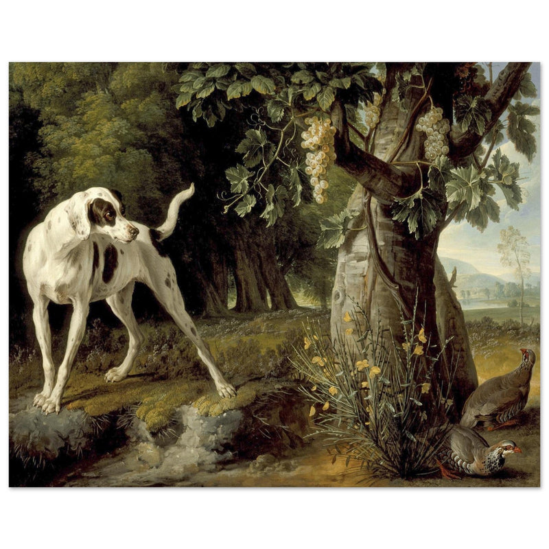 Landscape with a Dog and Partridges painting by Alexandre François Desportes 1719
