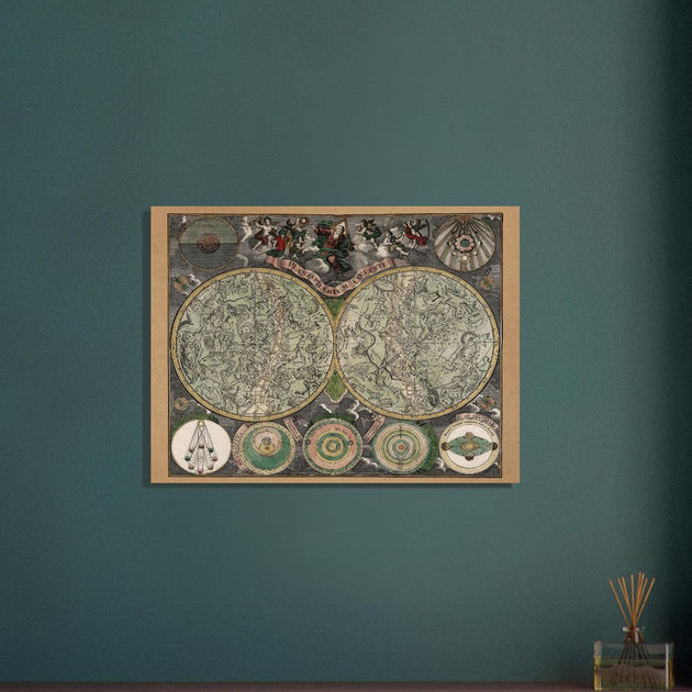 Vintage Celestial map. Planisphaerium Coeleste: Secundum Restitutionem Hevelianam et Hallejanam.
