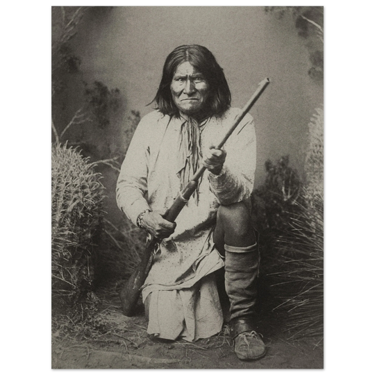 Geronimo Apache leader.  Portrait of native american indian.
