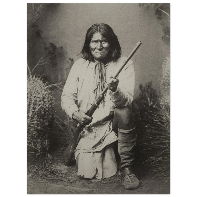Geronimo Apache leader.  Portrait of native american indian.