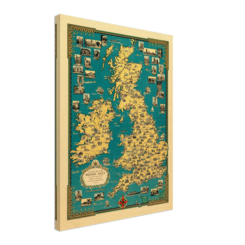 Old map of the British islands by Ernest Dudley Chase