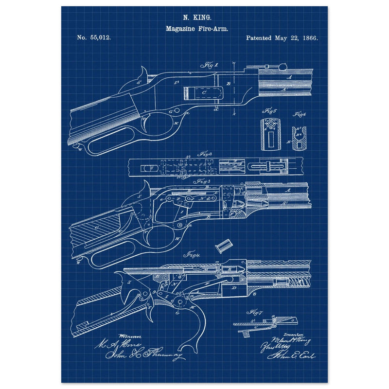 Magazine Fire arm patent 55012 by N kinf.