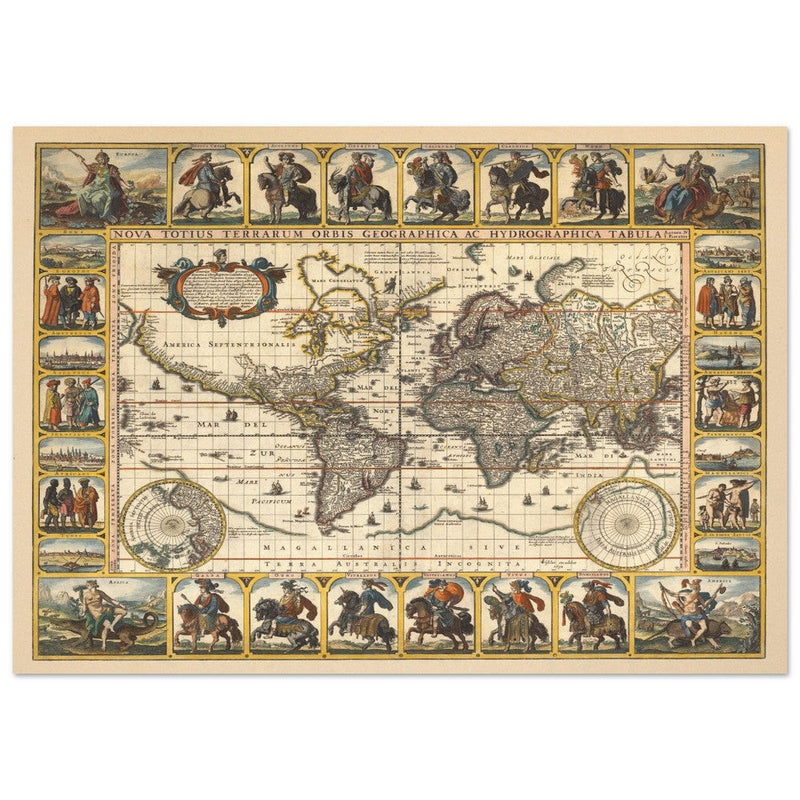 1652 Old World map Nova Totius Terrarum Orbis geographica ac hydrographica tabula by Nicolaes Visscher