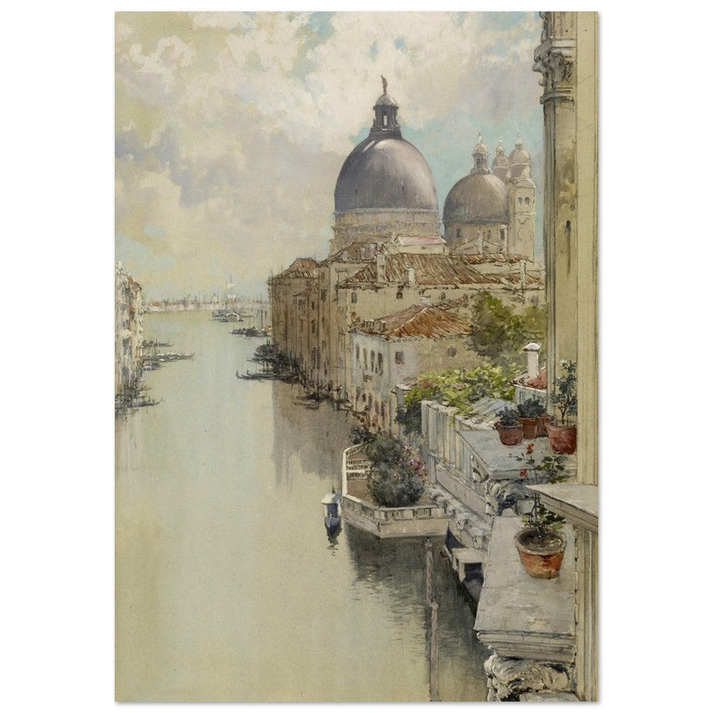 Venice Italy "Over a Balcony," View of the Grand Canal by Francis Hopkinson 1897.