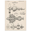 Automobile Drive Gear patent 787908 by Henry Ford. Vintage car