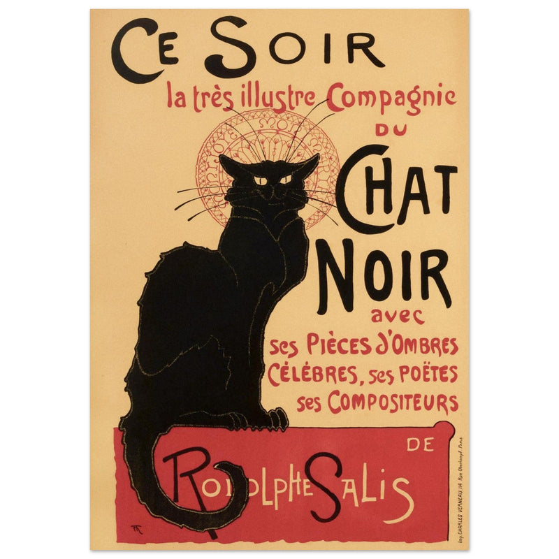 Le Chat Noir ( the Black Cat) Parisian cabaret advertising vintage poster .