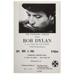Bob Dylan concert poster in Carnegie Chapter Hall 1961.