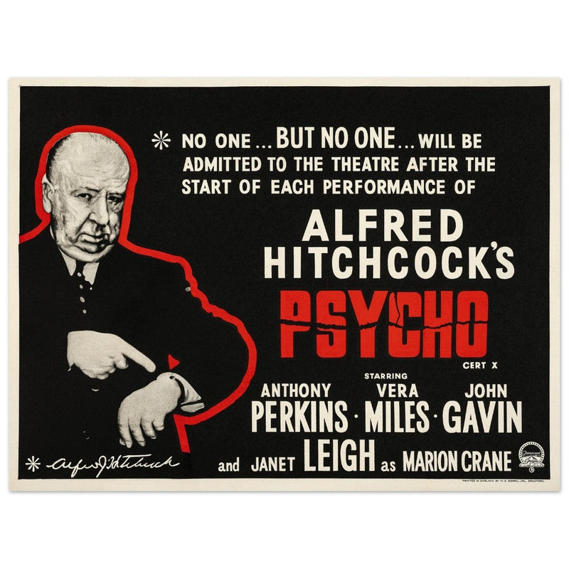 Psycho by Alfred Hitchcok's movie poster.