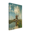 Old dutch windmill painting by Paul Gabriel XIX Century.
