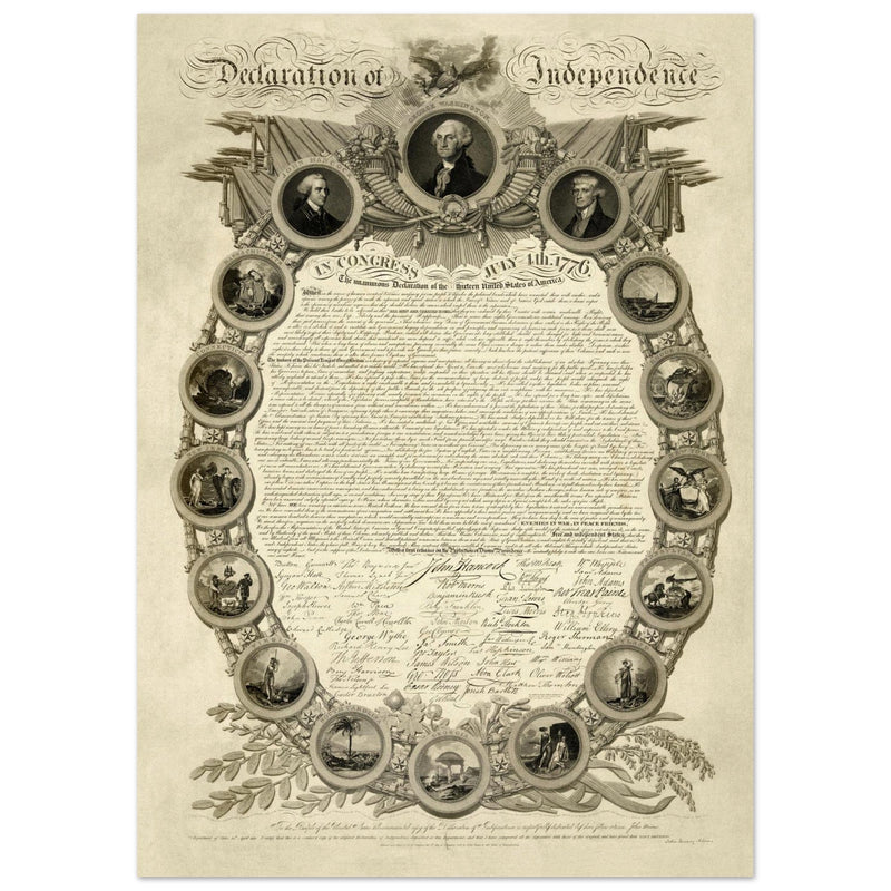 Declaration of Independence of America manuscript. 1819 by John Binns.