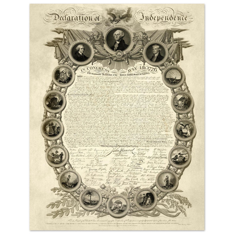 Declaration of Independence of America manuscript. 1819 by John Binns.