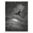 Gustave Dore Paradise Lost engraving . Satan descent to Earth.