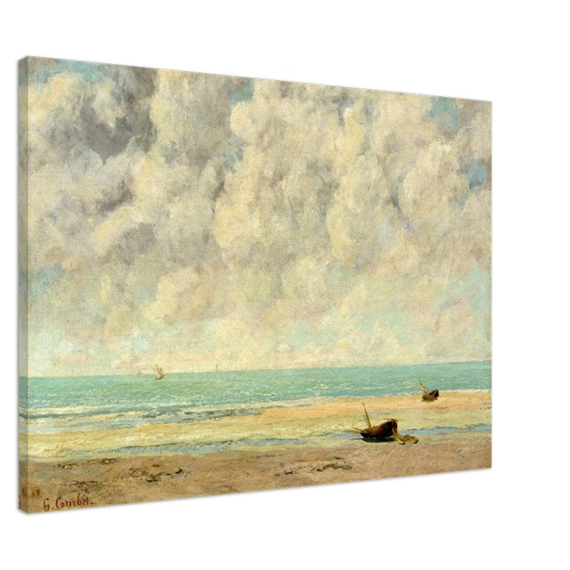 The calm sea by Gustave Courbet 1869.  antique painting.