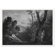 John Martin mezzotint engraving . Satan Contemplating Adam and Eve in Paradise. Paradise Lost by Milton.