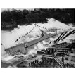 World War 2 black and white photograph. Launching of USS ROBALO warship.