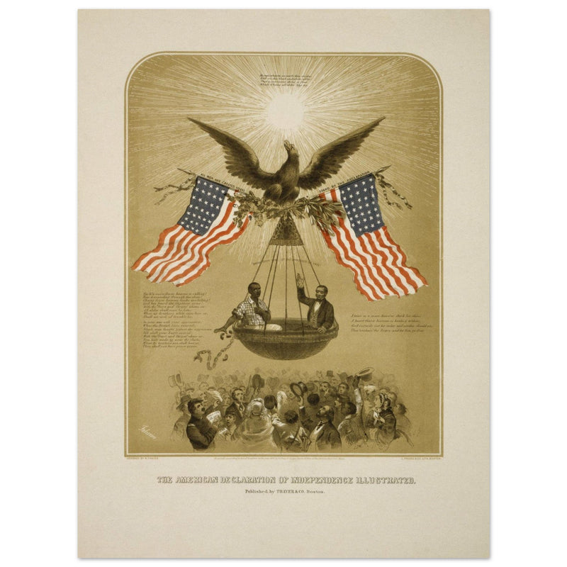The American Declaration of Independence illustrated in 1861.  reproduction