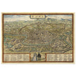 Ancient map of Rome with engravings by Georg Braun and Frans Hogenberg.