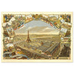 Exposition Universelle de Paris 1889. Eiffel Tower and Paris city view.