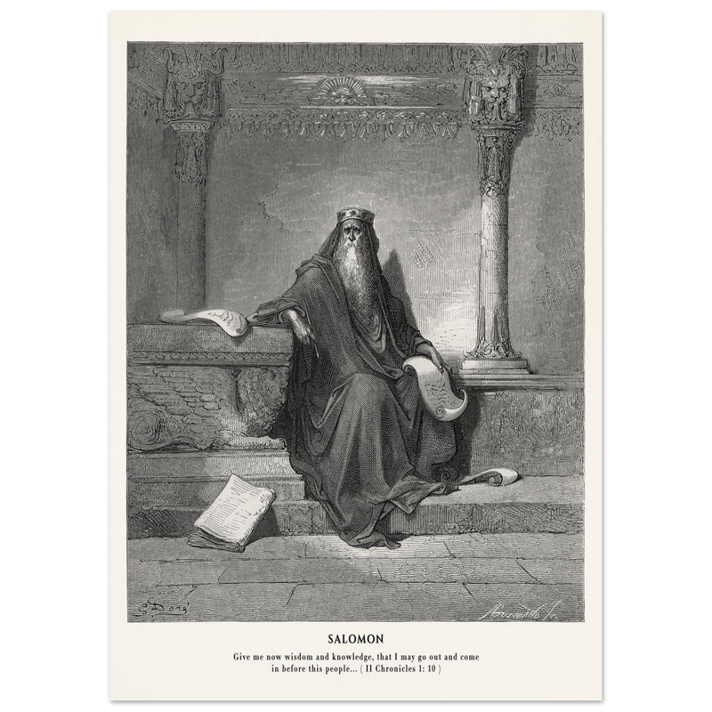 Gustave Dore The Bible engraving print . Salomon illustration .