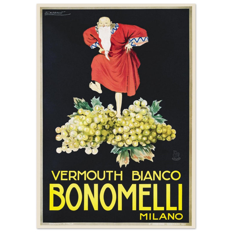 White Vermouth aperitif drink Bonomelli vintage advertising. Fine art  poster by Luciano Achille Mauzan 1932