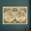 Nova totius terrarum orbis 1630 old world map poster by Hendrik Hondius