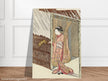 Girl with a yamabuki branch in hands by Suzuki Harunobu XVIII Century Woodblock print reproduction,