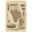 Vintage New York City map. Antique city plan of the city of New York.