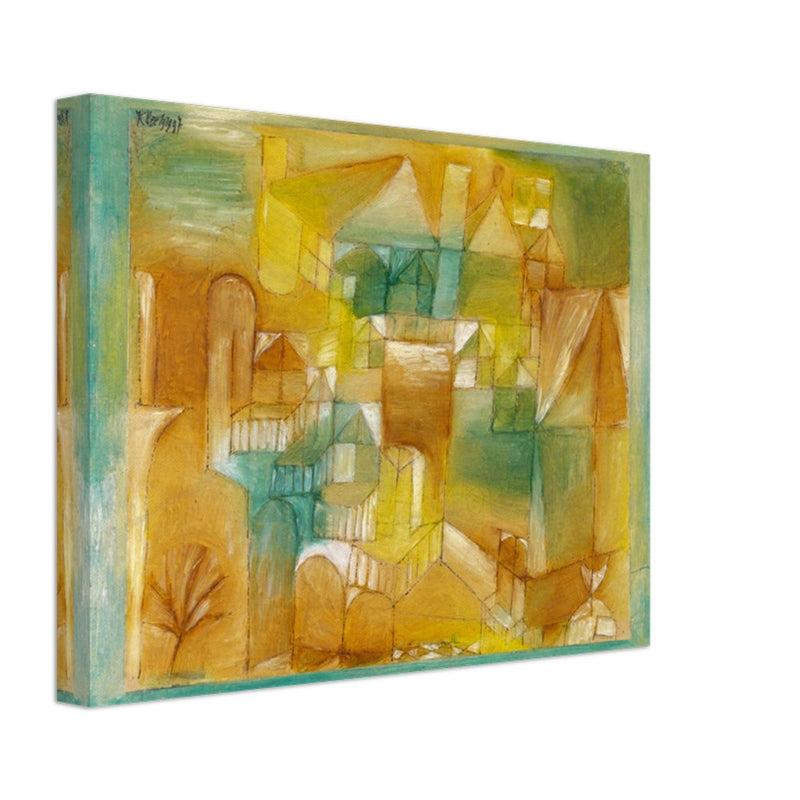 Paul Klee Fascsade brown green 1919. Modern abstract painting.    and redesigned wallart