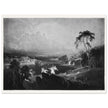 John Martin Paradise Lost Heaven – the Rivers of Bliss. Vintage mezzotint engraving .