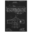 Flying machine patent 1906 by the Wright brothers. Vintage airplane.