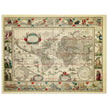 Ancient old world map 1638. Noua totius terrarum orbis geographica ac hydrographica tabula by Willem Janszoon Blaeu