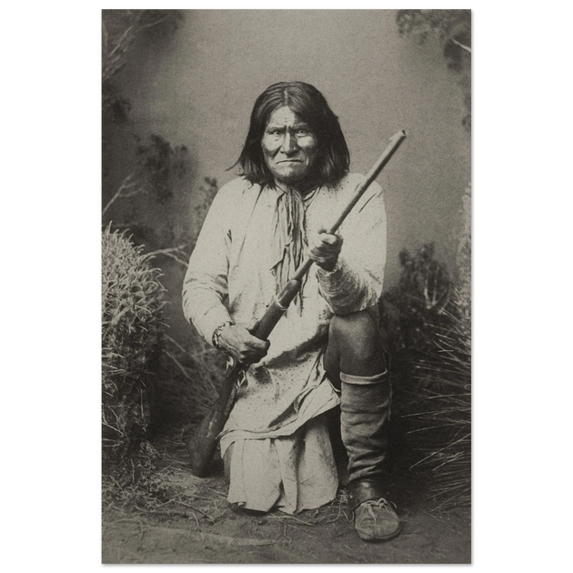 Geronimo Apache leader.  Portrait of native american indian.