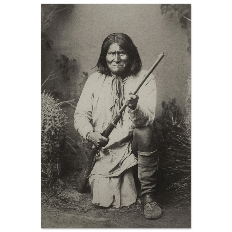 Geronimo Apache leader.  Portrait of native american indian.