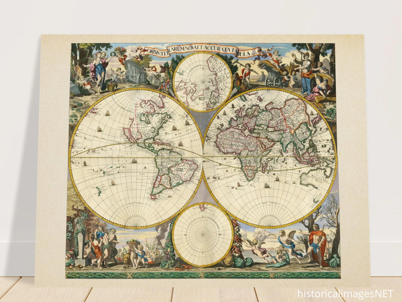 1690 World map - Orbis Terrarum Nova et Accurata Tabula