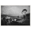 John Martin Paradise Lost Heaven – the Rivers of Bliss. Vintage mezzotint engraving .
