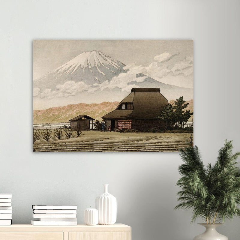 Fuji from Narusawa village by Kawase Hasui, woodblock print reproduction