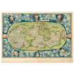 Ancient vintage old map of the world poster reproduction by Guillaume Le Testu 1555