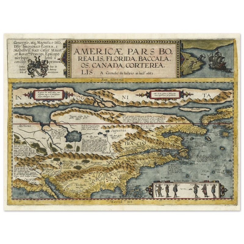Map of North America by Cornelis de Jode.