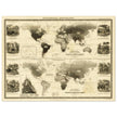 Old map of Gnawing animals distribution 1871 by Alexander Keith Johnston