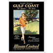 Gulf Coast vintage luxury travel poster. Travel luxury adverting print.