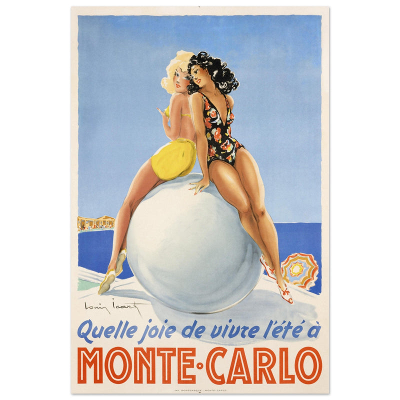 Louis Icart Monte Carlo vintage promotional poster . Historic