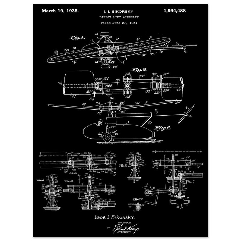 Direct Lift Aircraft patent by Sikorsky. Helicopter ancestor