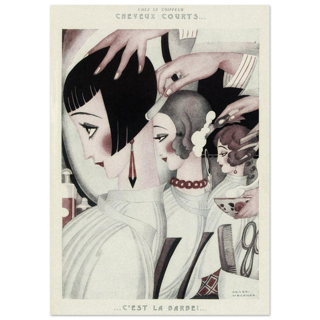 Chez le Coiffeur ( At the Hairdresser's ) by Gerda Wegener published by Fantasio vintage magazine.