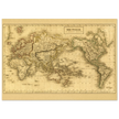 Ancient map of the world. The world on Mercator projection