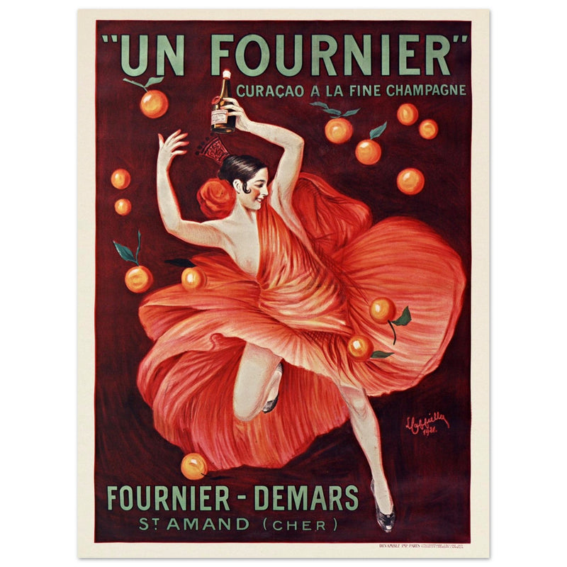 Un Fournier curaçao a la fine champagne advertising vintage poster by Leonetto Cappiello.